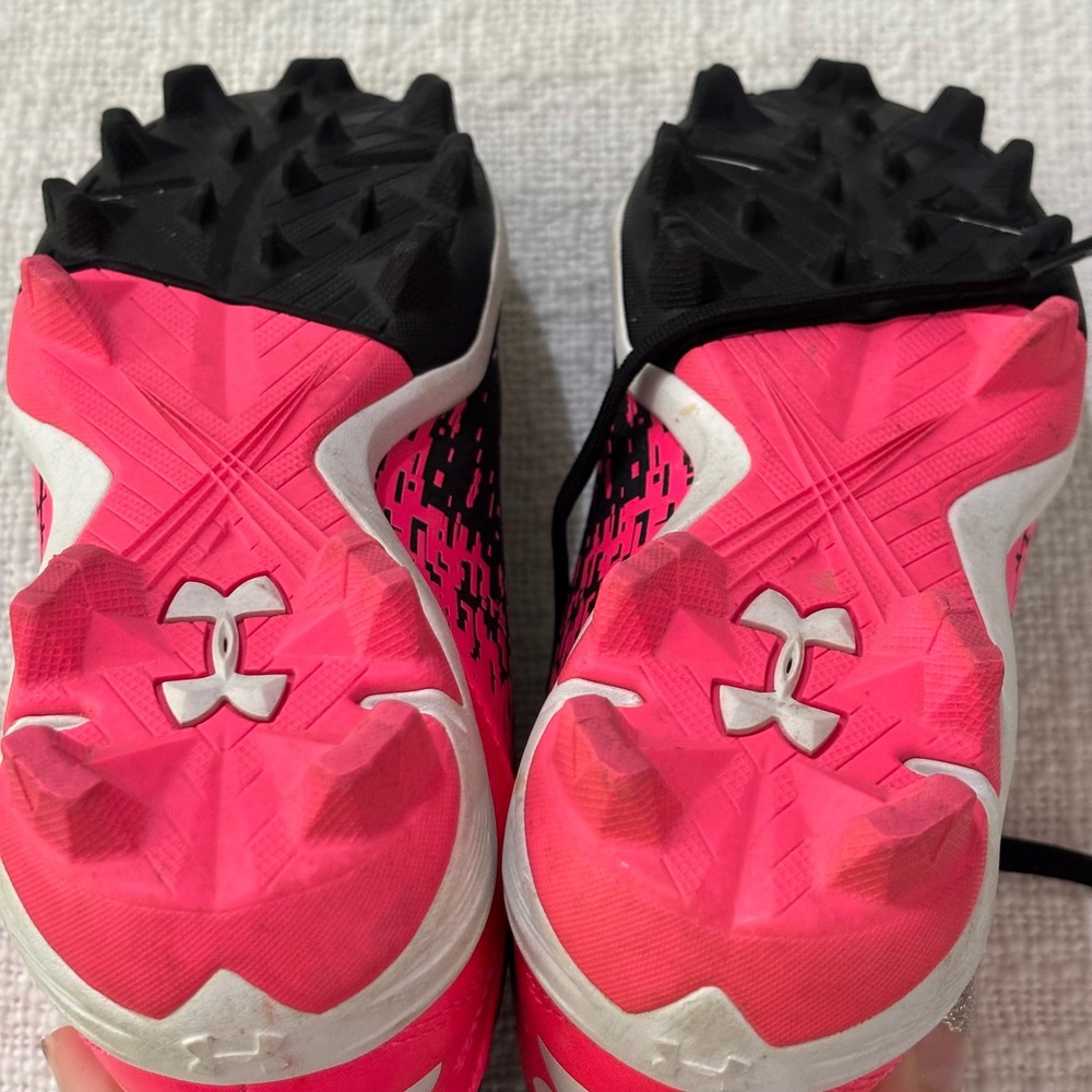 Under Armour Leadoff RM Kids Baseball Cleats Black Pink 1278754-064 Size 12K - Picture 5 of 7
